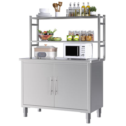 YODOLLA 40"x20" Stainless Steel Table with Cabinet