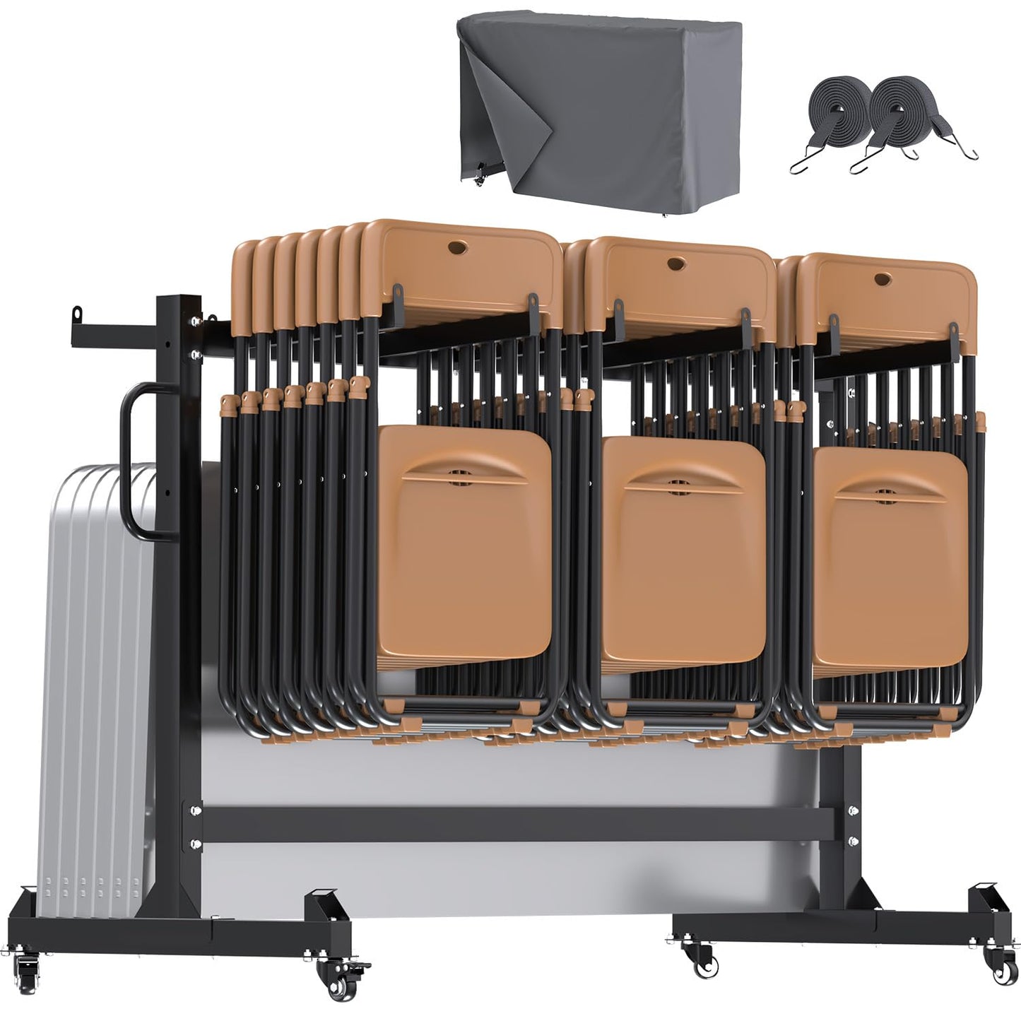 YODOLLA Folding Chair Rack Heavy Duty 540LBS Chair Cart