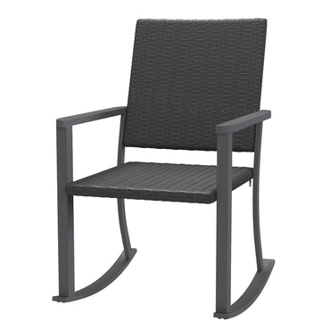 YODOLLA Outdoor Rattan Patio Chairs with Armrests and Metal Frame (1pcs)