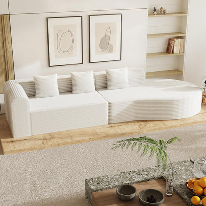 YODOLLA 134’’ Modern Sectional Couches 1400LBS Oversized L-Shaped Curved Sofa