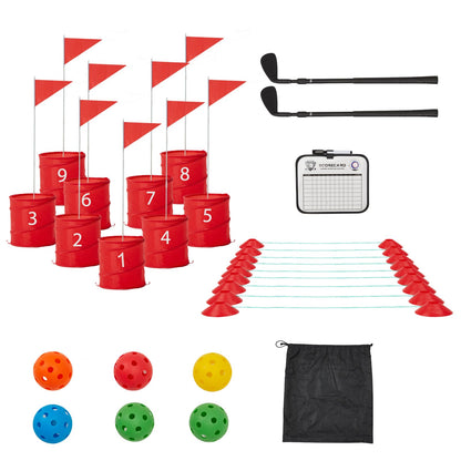 YODOLLA Bucket Yard Golf Game with Clubs 9 Hole Set Portable Low Tide Golf Game