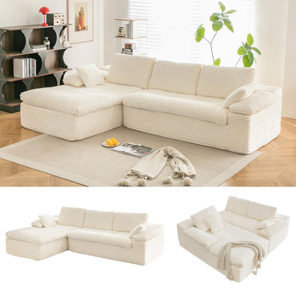 YODOLLA 110" L Shaped Modular Sectional Sofa Cloud Boneless Couch