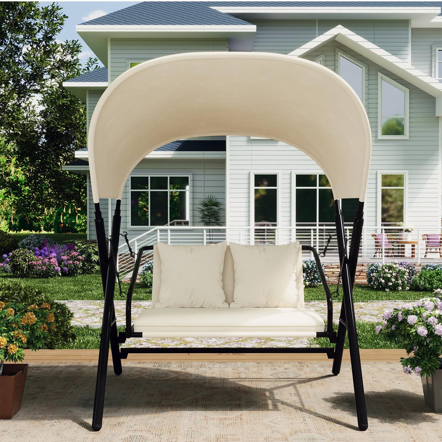 YODOLLA Outdoor Porch Swings 600LBS 2 Seat Patio Swings