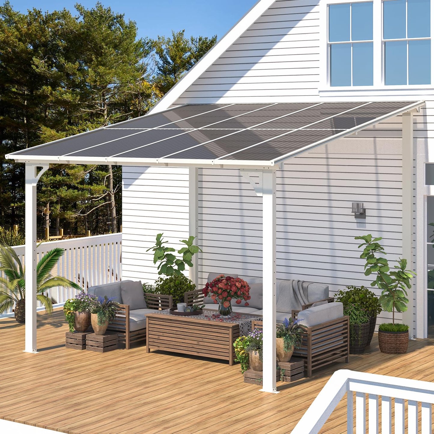 YODOLLA 10x10 Pergola Gazebo, White