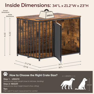 YODOLLA 36 Inch Dog Crate Furniture Pet Cage End Table