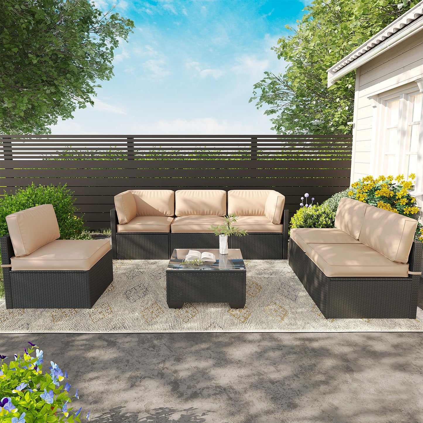 YODOLLA Outdoor Cushions for Patio Furniture 14PCS