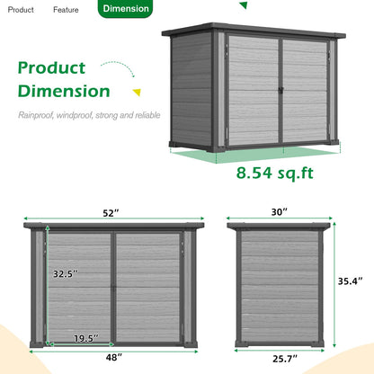 YODOLLA Resin Outdoor Storage Cabinet 23 Cu.Ft Box Weatherproof