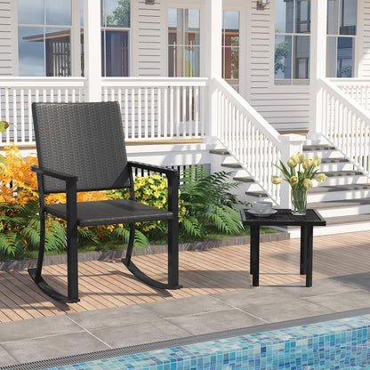 YODOLLA Outdoor Dining Set, Metal Frame Patio 2PCS(Chair+Side Table)