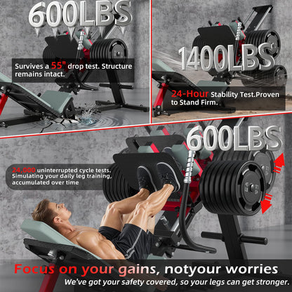 YODOLLA Hack Squat Leg Press Machine, 2 in 1 Adjustable Leg Exercise Workout Machine