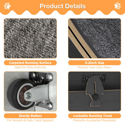 YODOLLA 35.8'' Cat Wheel Large Quiet Cat Treadmill, Black