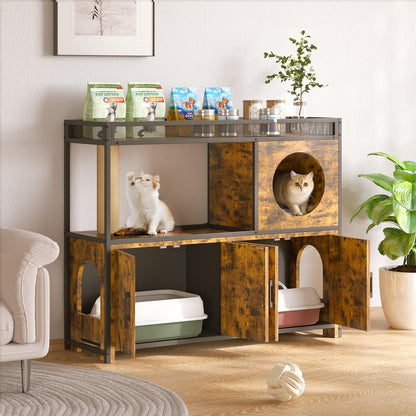 YODOLLA Cat Litter Box Enclosure with Scratching Post