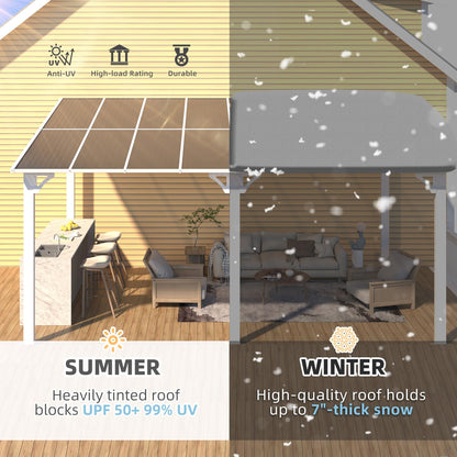 YODOLLA 16'x10' Wall Mounted Gazebos Pergola, White