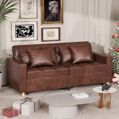 YODOLLA Comfortable 3-1 Convertible Sofa Bed,Brown