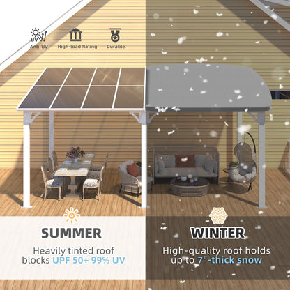 YODOLLA 16'x8' Wall Mounted Gazebos Pergola, White