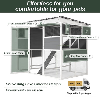 YODOLLA 83'' Extra Large Chicken Coop Wood Chicken House