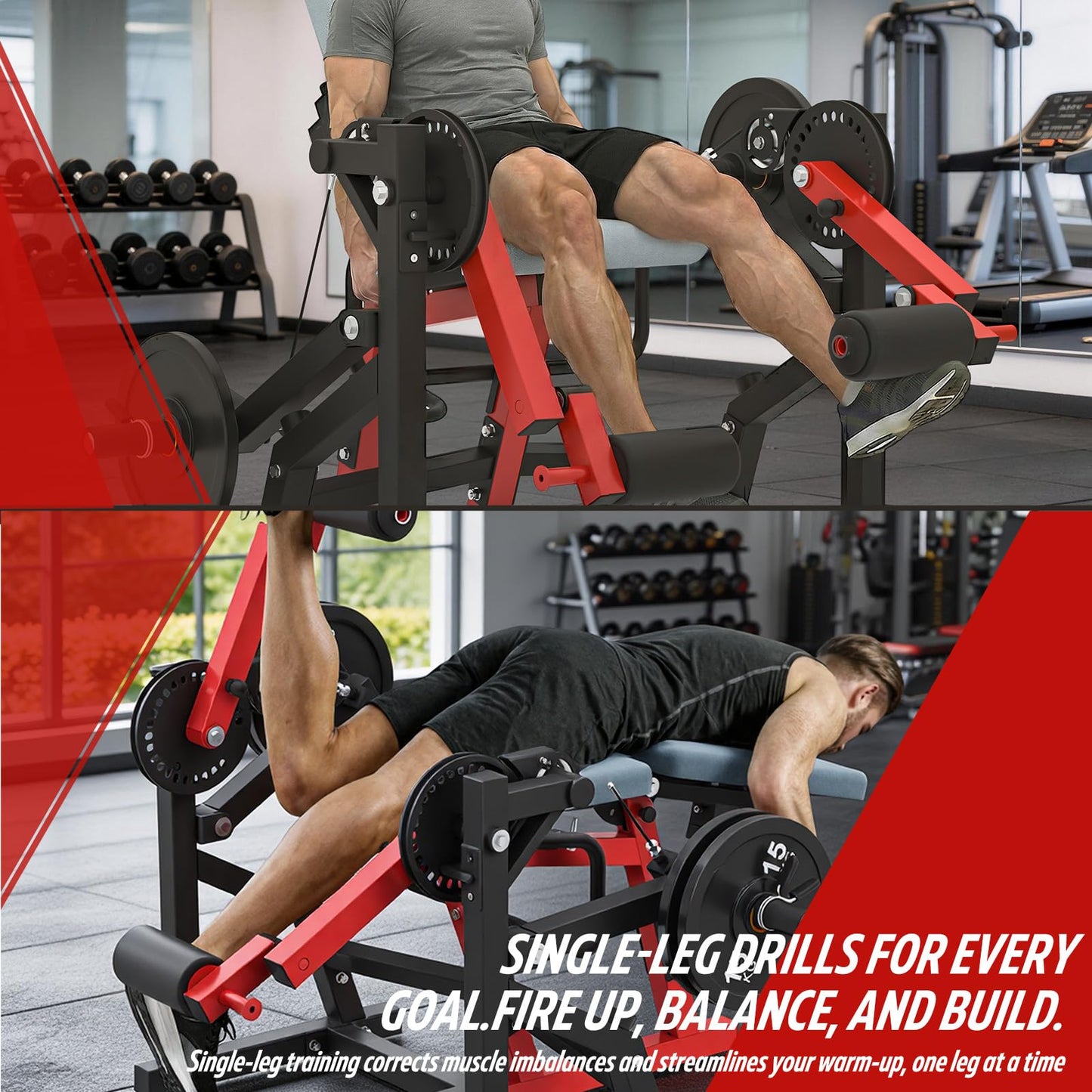 YODOLLA Convertible Leg Extension Curl Machine for Home Gym Quad Hamstring Workout