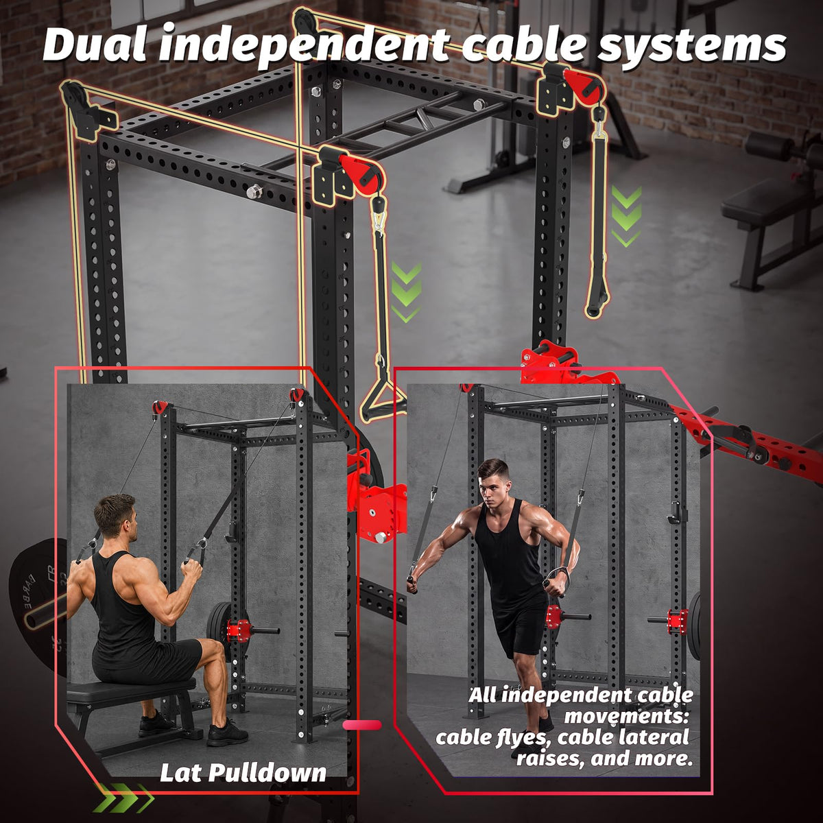 YODOLLA Commercial Power Cage, Multi-Function Power Rack