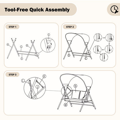 YODOLLA Outdoor Porch Swings 600LBS 2 Seat Patio Swings