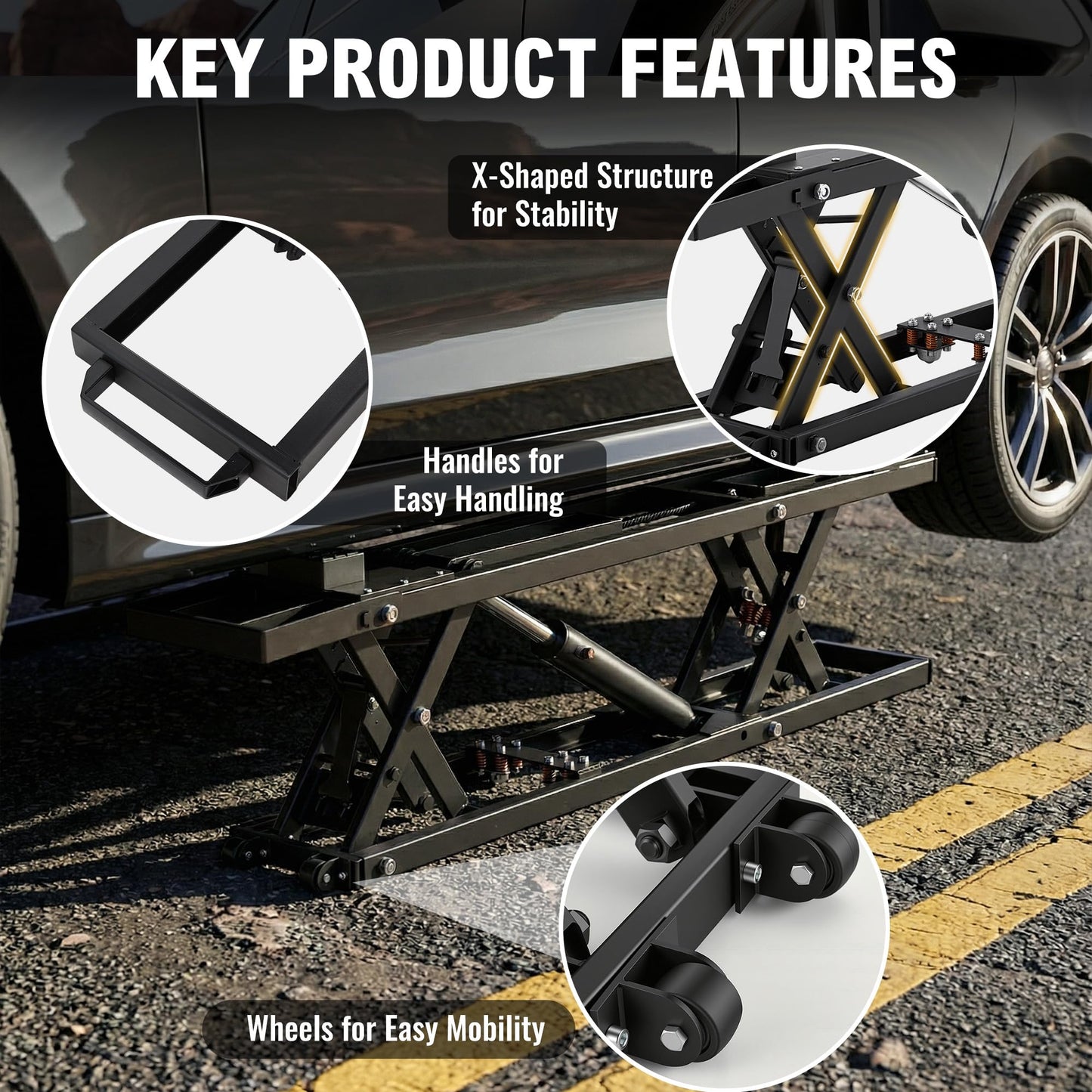 YODOLLA 7000 LBS Portable Car Lift for Home Garage Heavy-Duty Hydraulic Quick Jack