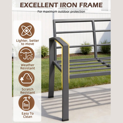 YODOLLA Metal Patio Furniture Set, 7 Seats Modern Outdoor Furniture