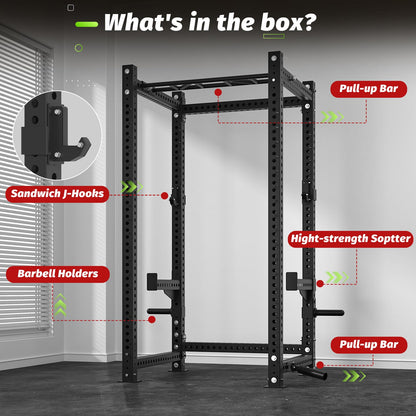 YODOLLA Commercial Power Cage, Multi-Function Power Rack