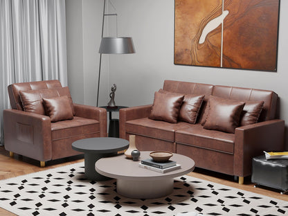 YODOLLA Comfortable 3-1 Convertible Sofa Bed,Brown