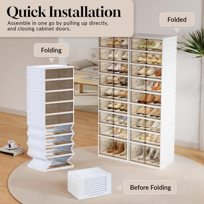 YODOLLA 9-Tier Foldable Shoe Rack Organizer, 36 Pairs Shoe Cabinet