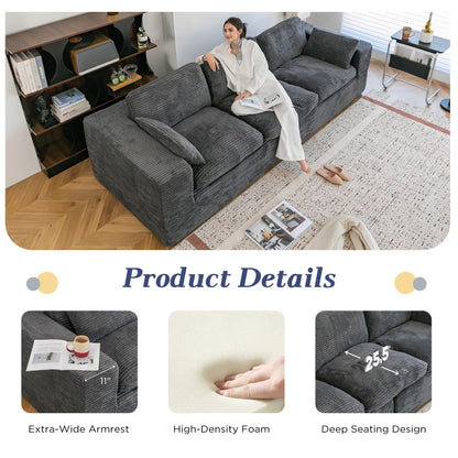 YODOLLA 110" Oversized Sofa Cloud Boneless Couch