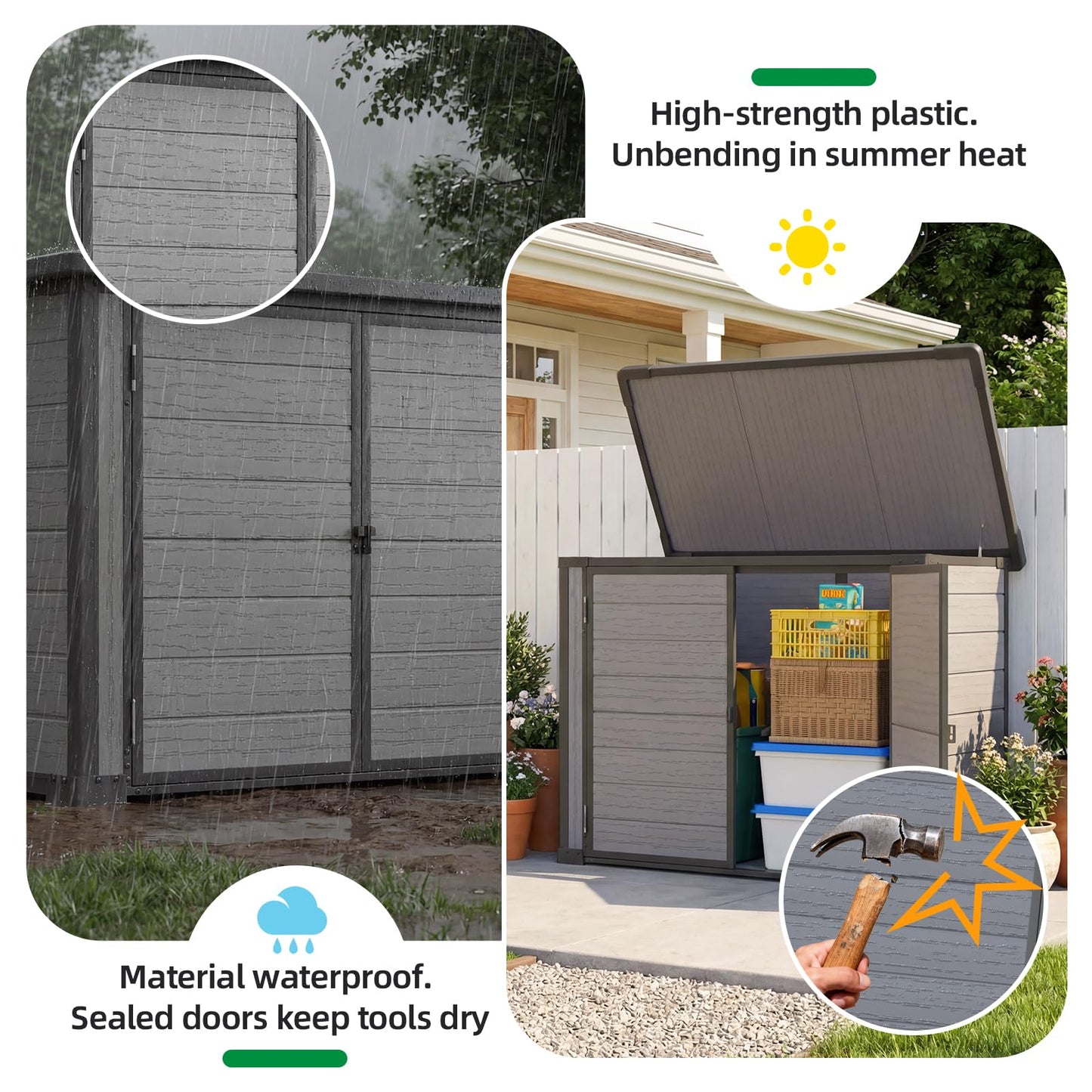 YODOLLA Resin Outdoor Storage Cabinet 23 Cu.Ft Box Weatherproof