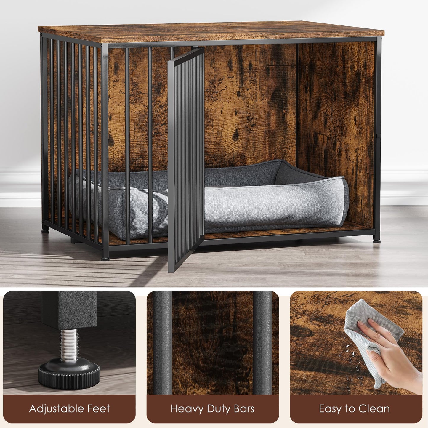 YODOLLA 42 Inch Dog Crate Furniture Pet Cage End Table
