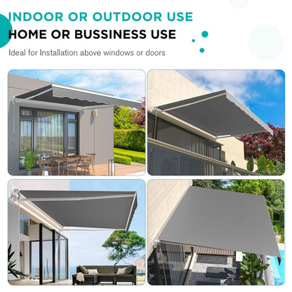 YODOLLA 14'×10'  Manual Retractable Awning Sun Shade Patio Awning Cover