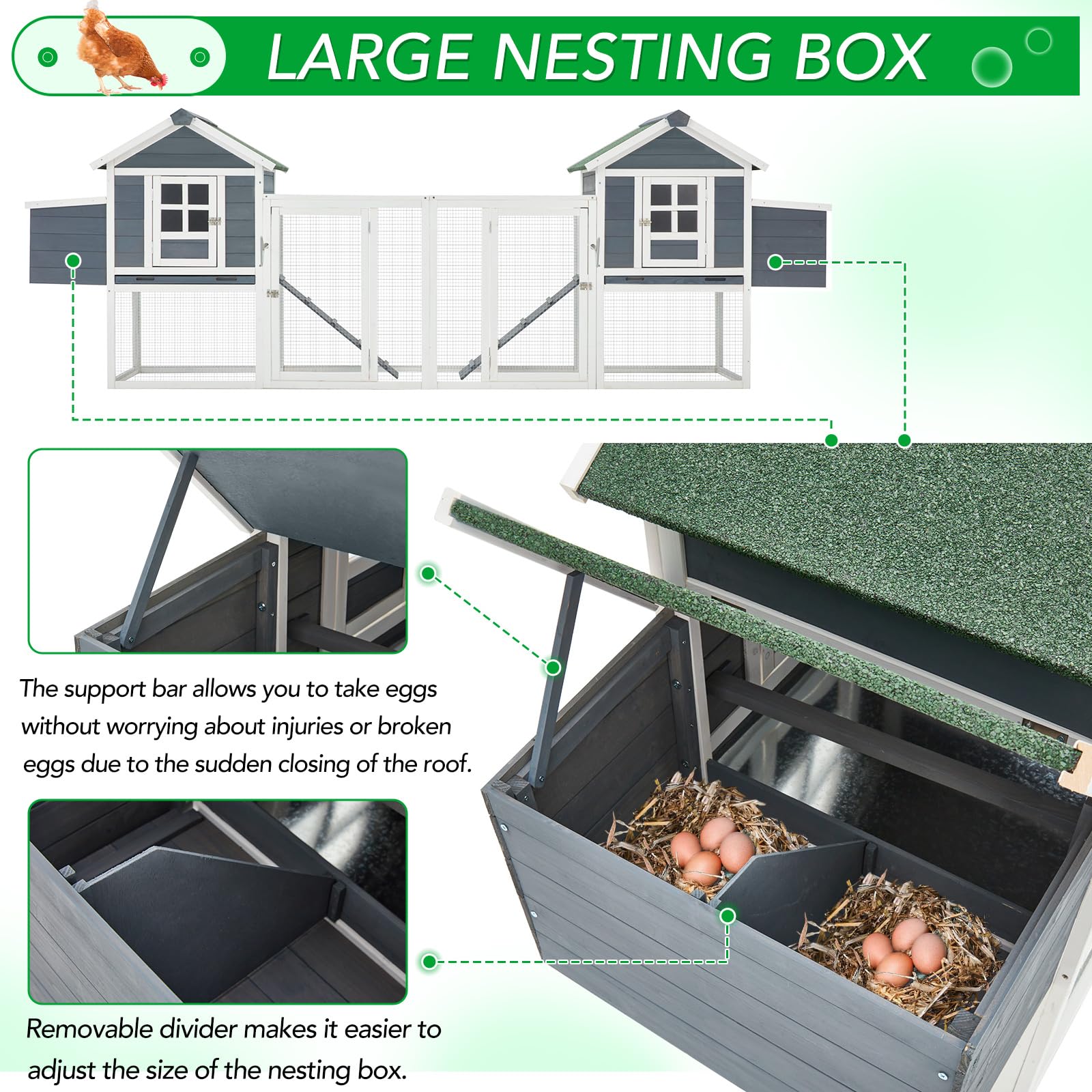 YODOLLA spacious poultry cage with run