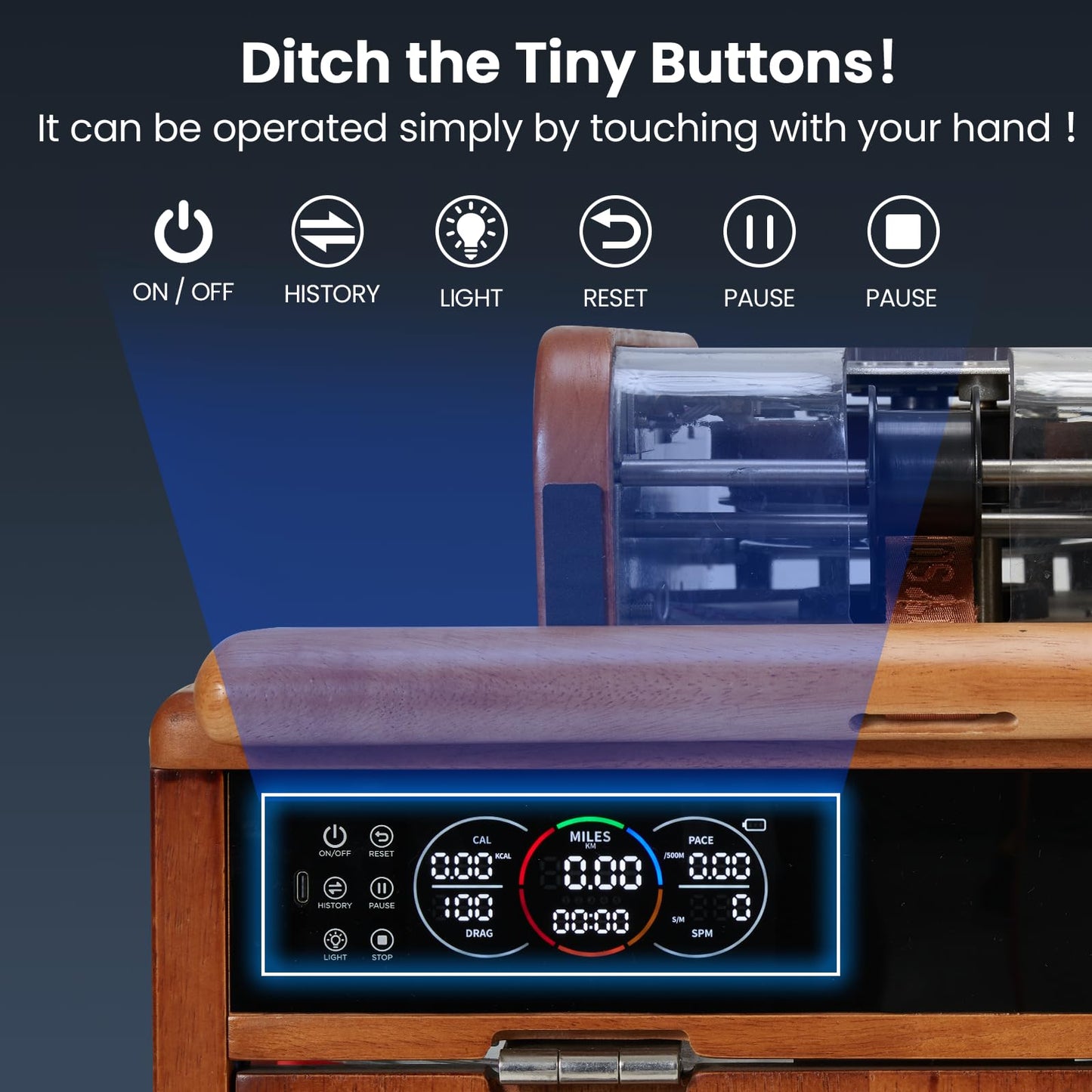 YODOLLA Water Rowing Machine Dual Resistance Drawer Rower