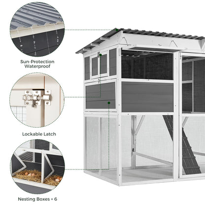 YODOLLA 83'' Extra Large Chicken Coop Wood Chicken House