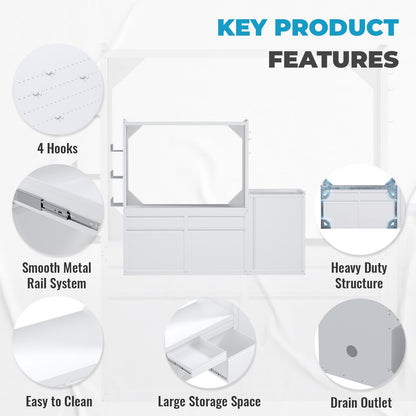 YODOLLA Laundry Pedestal with Sink Cabinet for 2 Washer and Dryer