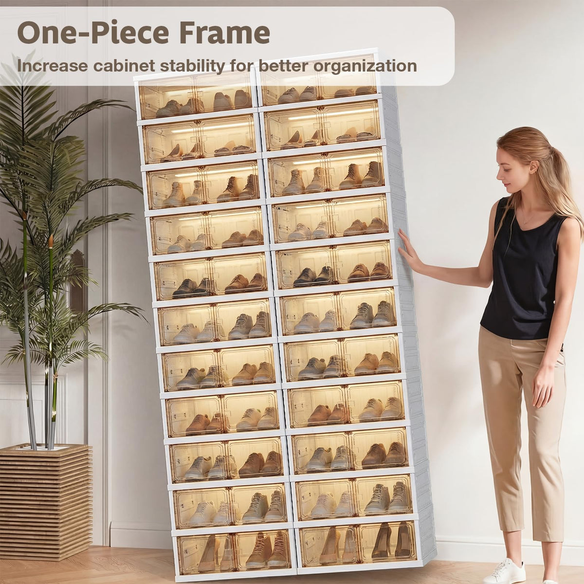 YODOLLA 10-Tier Foldable Shoe Rack Organizer, 40 Pairs Shoe Cabinet