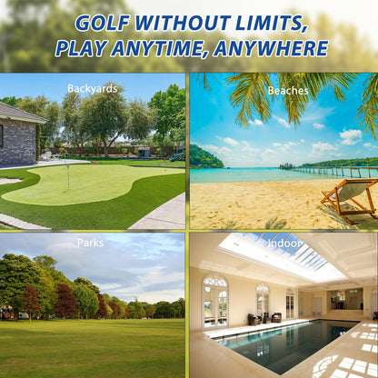 YODOLLA Bucket Yard Golf Game with Clubs 9 Hole Set Portable Low Tide Golf Game