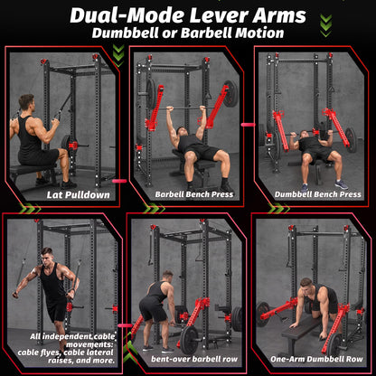 YODOLLA Commercial Power Cage, Multi-Function Power Rack