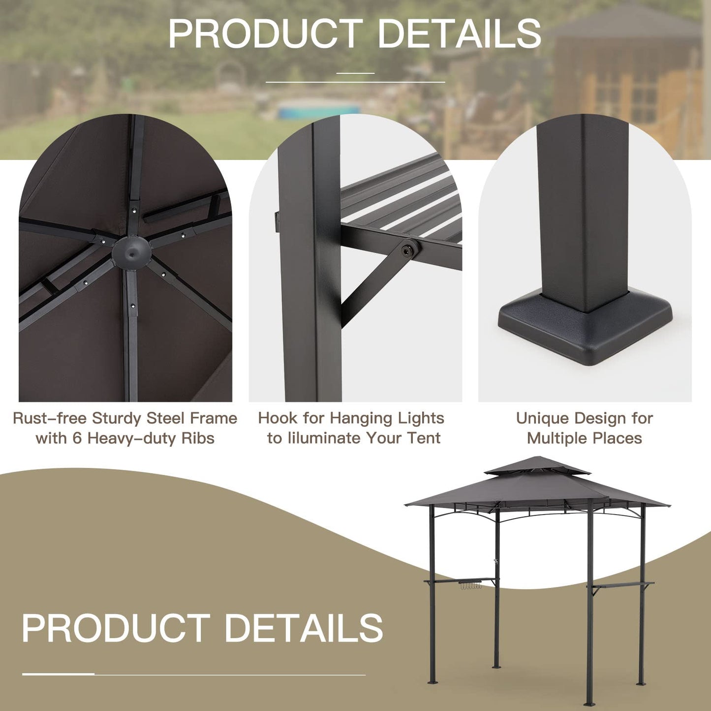 YODOLLA 8x5 BBQ Grill Shelter