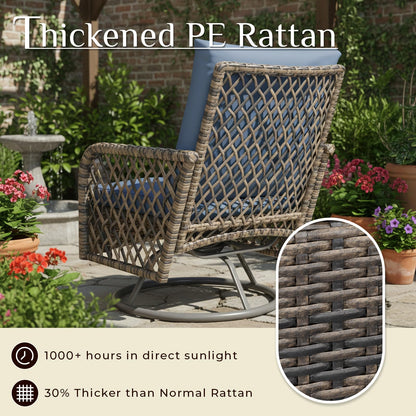 YODOLLA 6PCS Wicker Conversation Set Patio Furniture Set Outdoor Sectional Sofa Couch