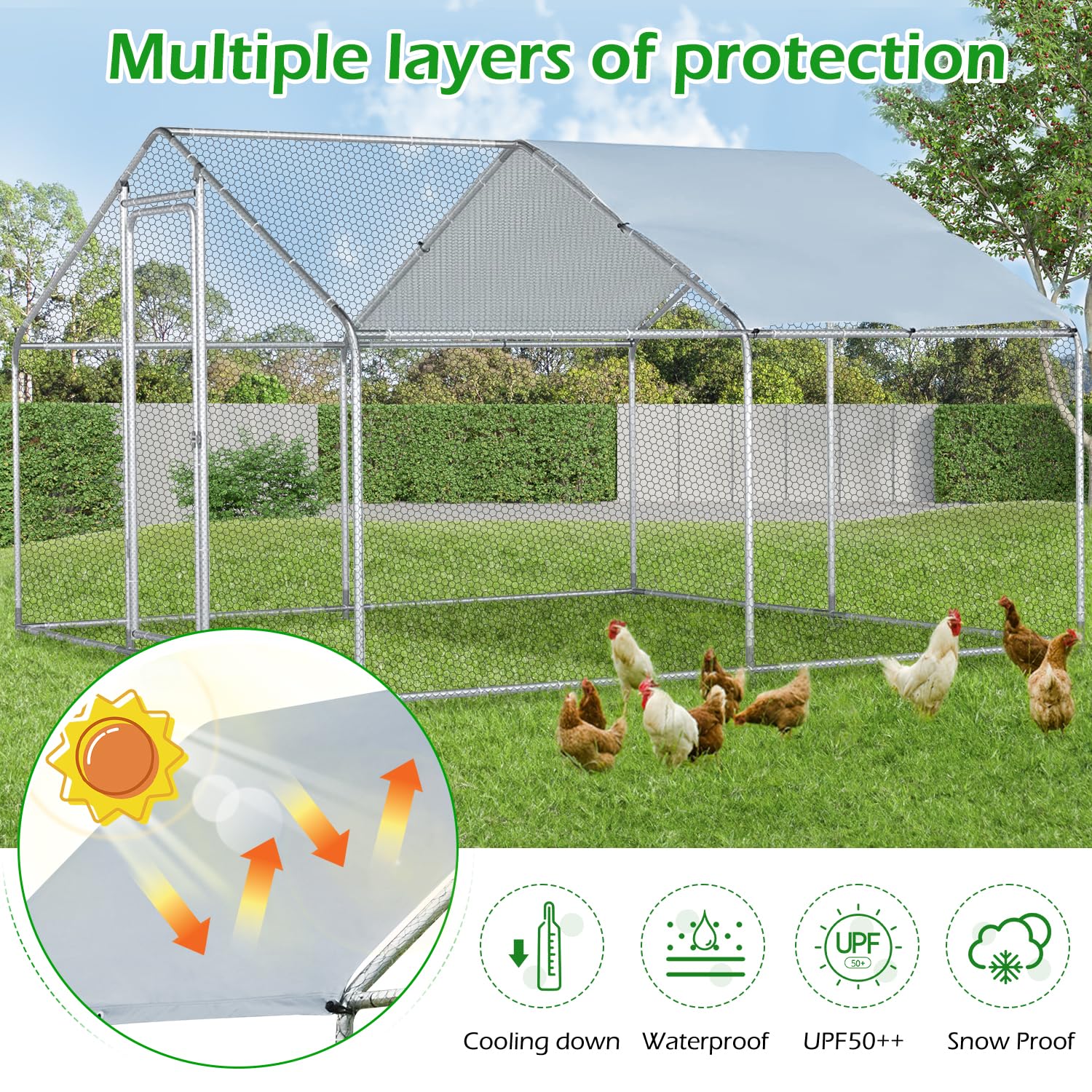 YODOLLA durable chicken coop roof