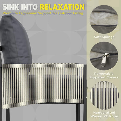 YODOLLA Aluminum Patio Furniture Set 5/4 Seats Outdoor Sectional Couch