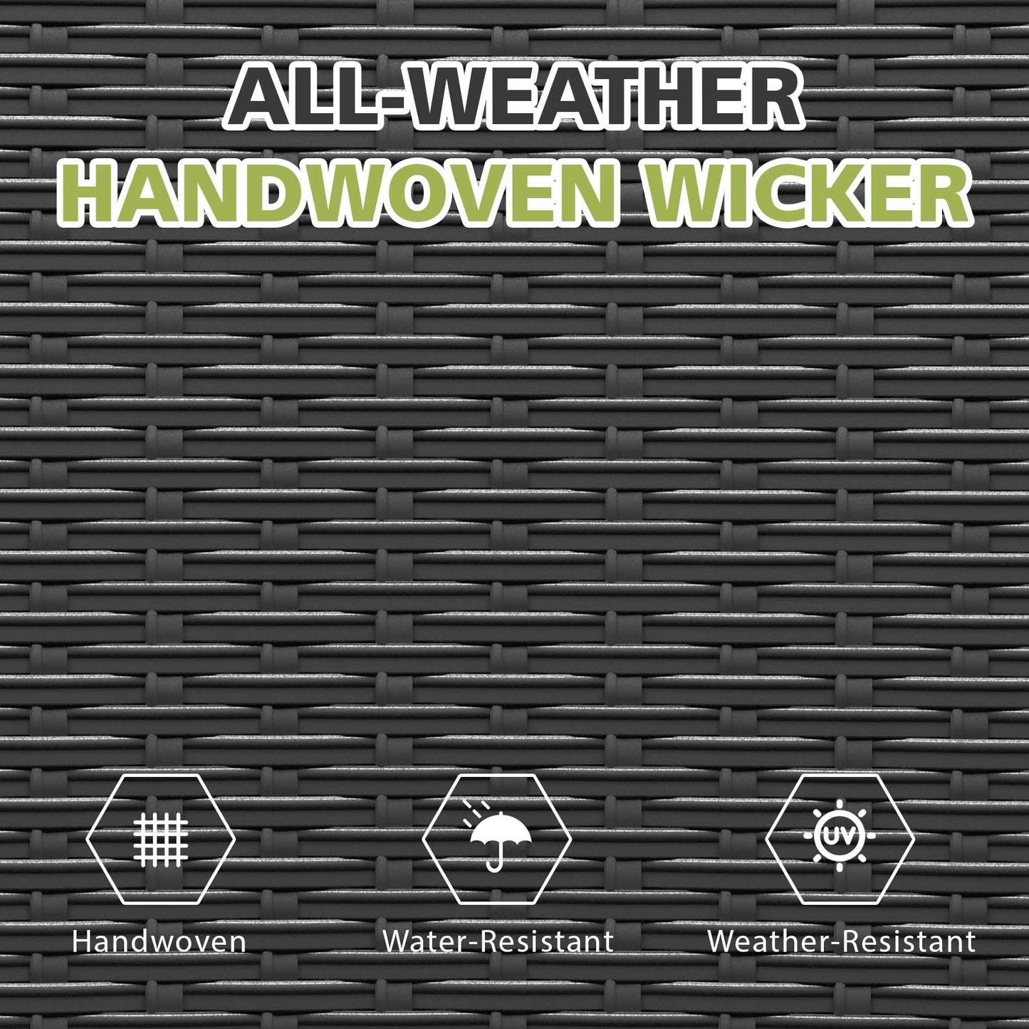 YODOLLA Outdoor Rattan Patio Chairs with Armrests and Metal Frame (1pcs)