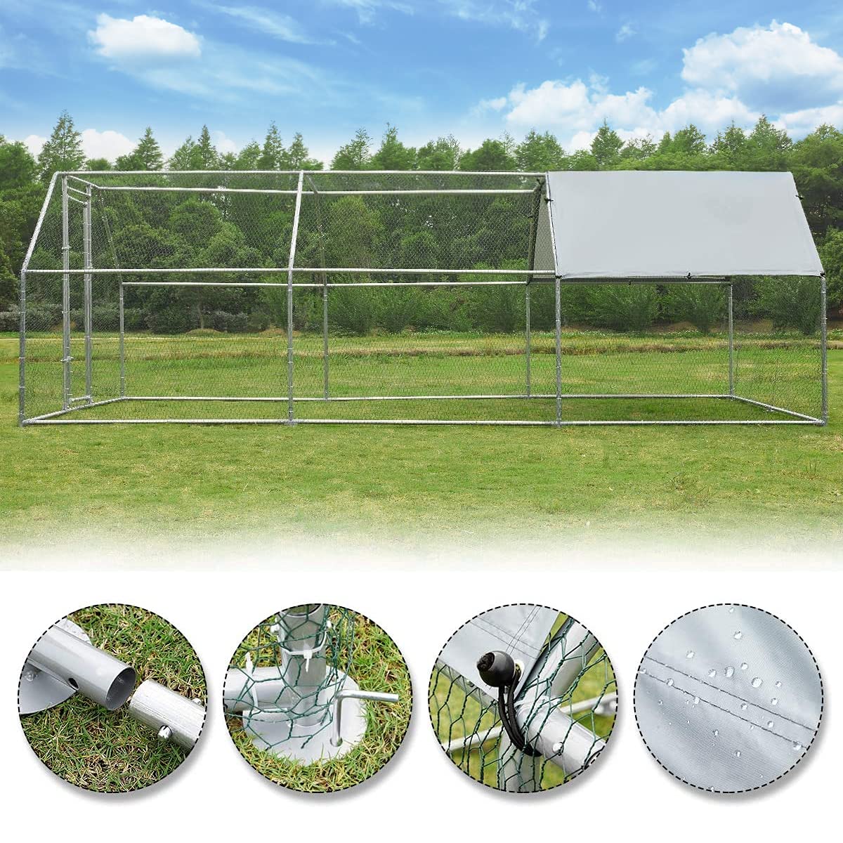 YODOLLA enclosed chicken coop for 12
