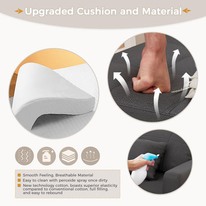 YODOLLA 36" Convertible Chair Bed, Black Leather