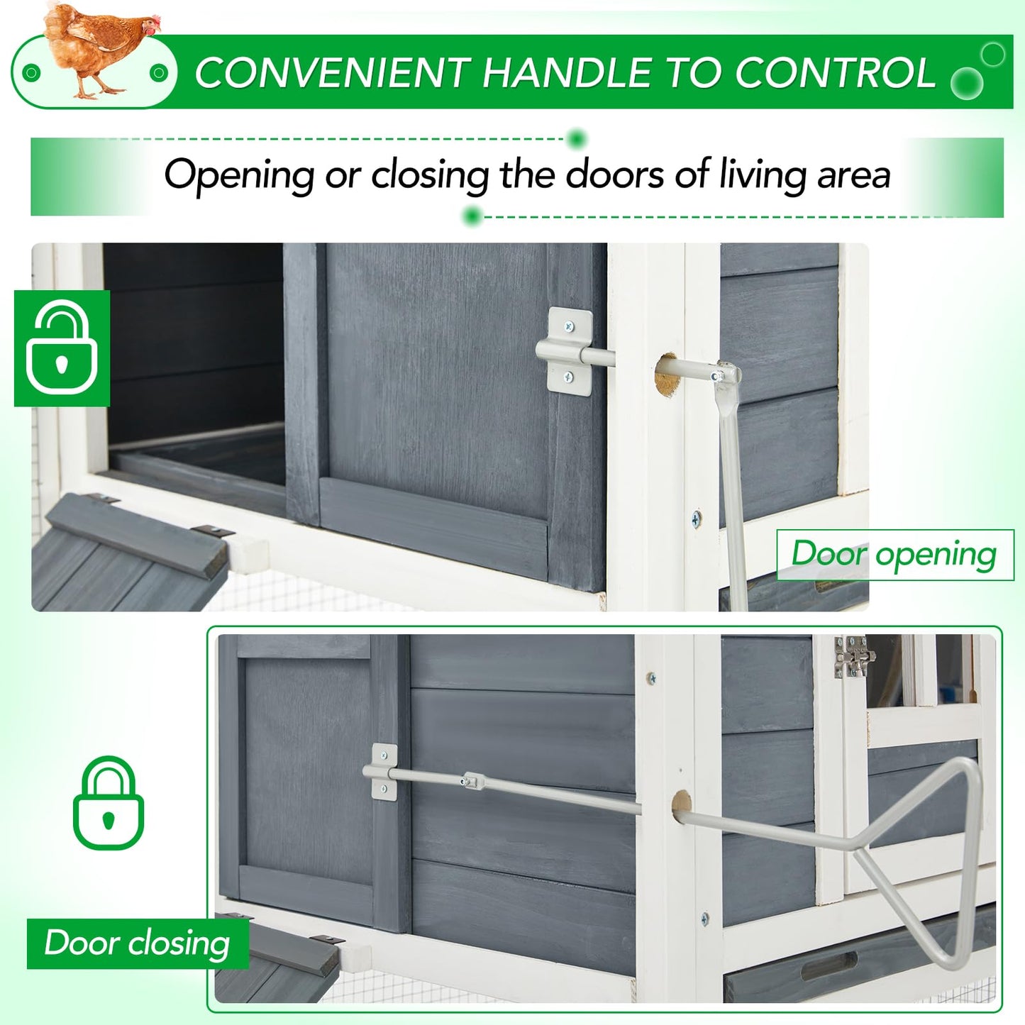 YODOLLA chicken coop with secure door