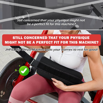 YODOLLA Hip Thrust Machine with Adjustable Footboard, 800LBS Plate-Loaded Glute Bridge Machine