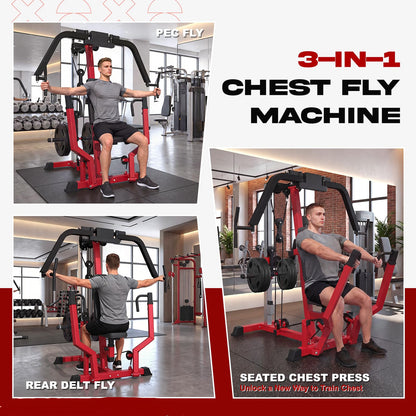 YODOLLA 3-in-1 Chest Fly Machine, Targeting Entire Chest and Rear Deltoids