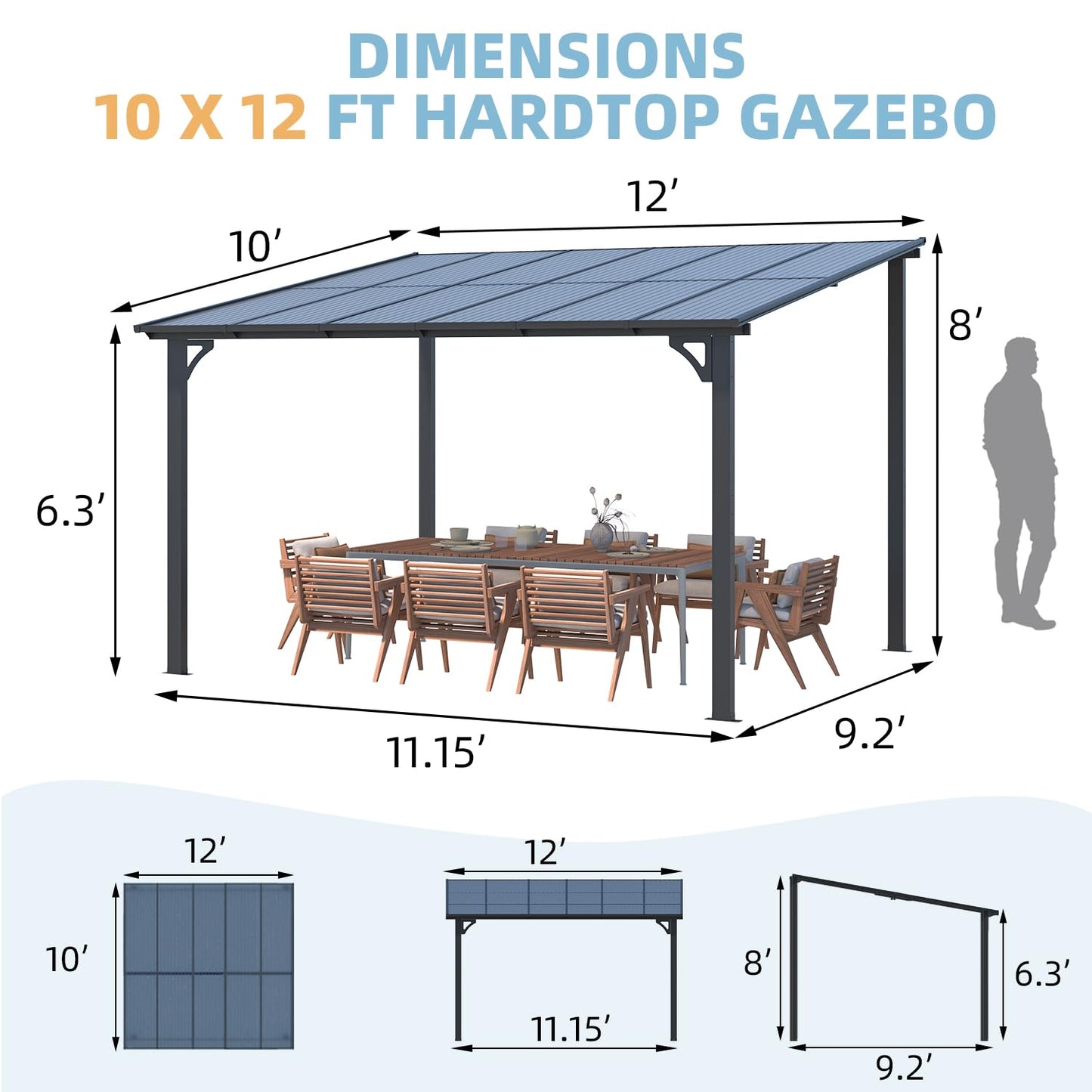 YODOLLA grey gazebo.