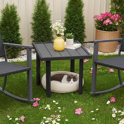 YODOLLA Square Outdoor Side Table Pool End Table, Metal  Easy Maintenance  (1pcs)